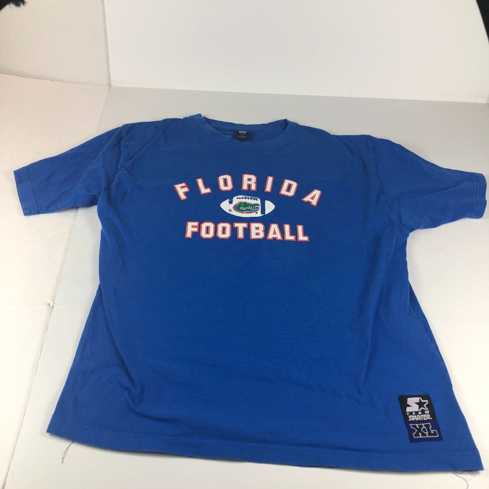 VTG Starter Florida Gators Football Shirt Adult Extra Large Blue Short Sleeve